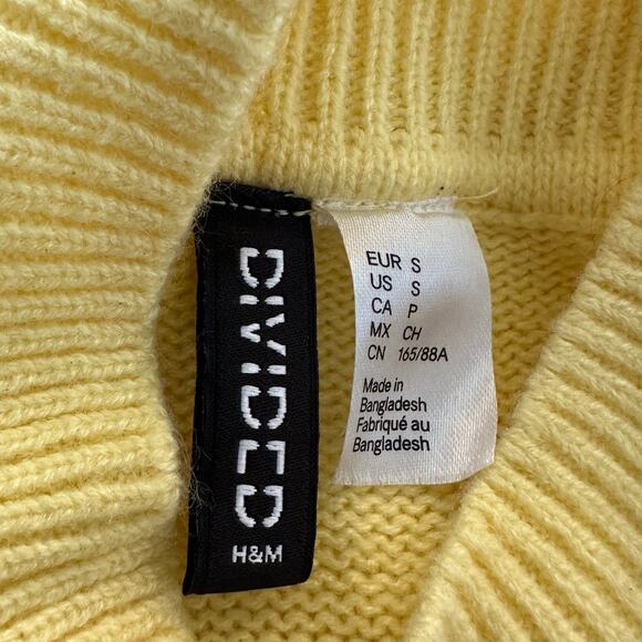 H&M Divided Women Yellow Crop Sweater Size S - Picture 5 of 7